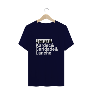 Nome do produto Camiseta Espírita Plus Size Jesus Kardec Caridade e Lanche