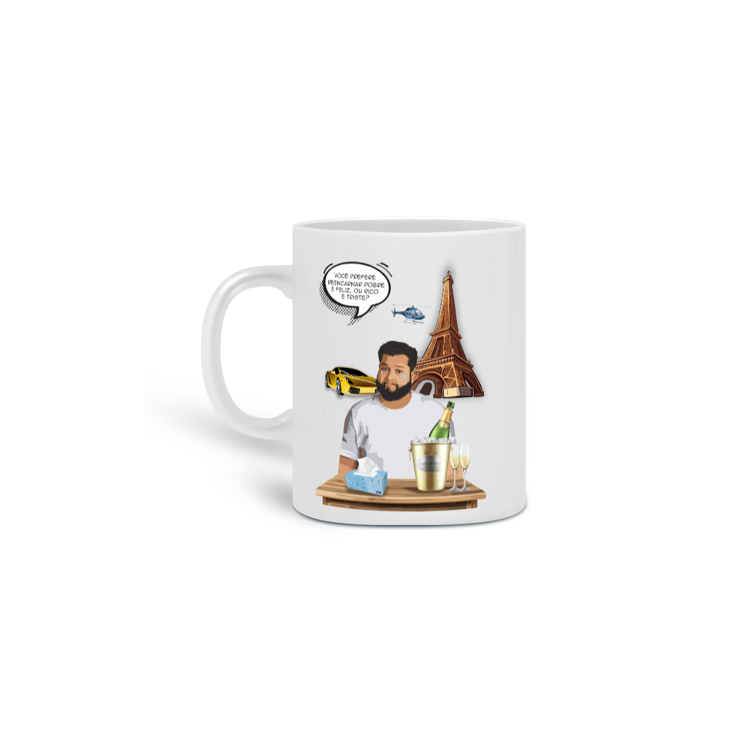 Nome do produto: Caneca Léo Ritter Rico Triste