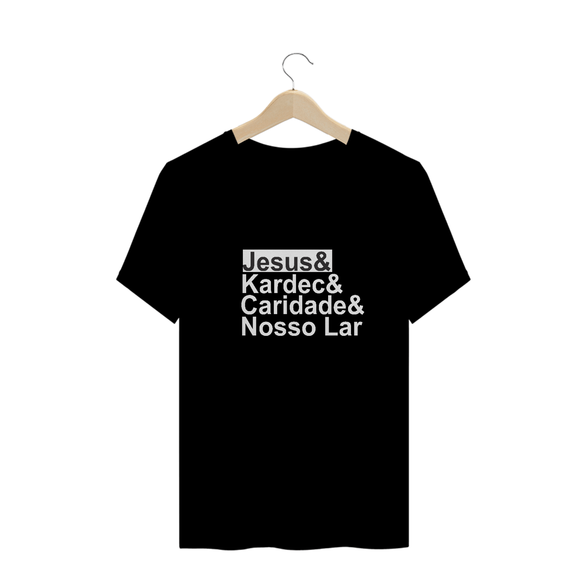 Nome do produto: Camiseta Espírita Plus Size Jesus e Cia