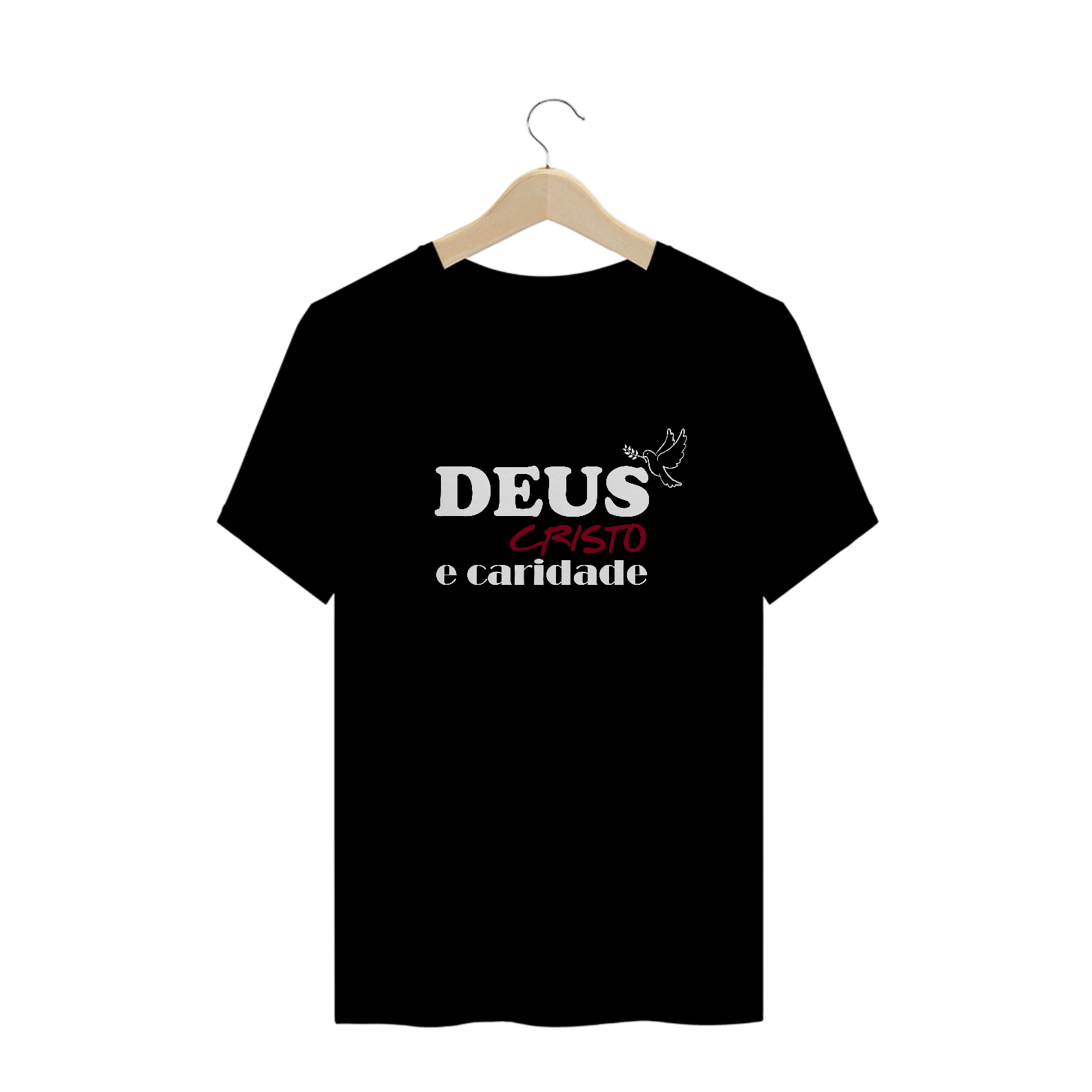 Camiseta Espírita Plus Size Deus Cristo e Caridade