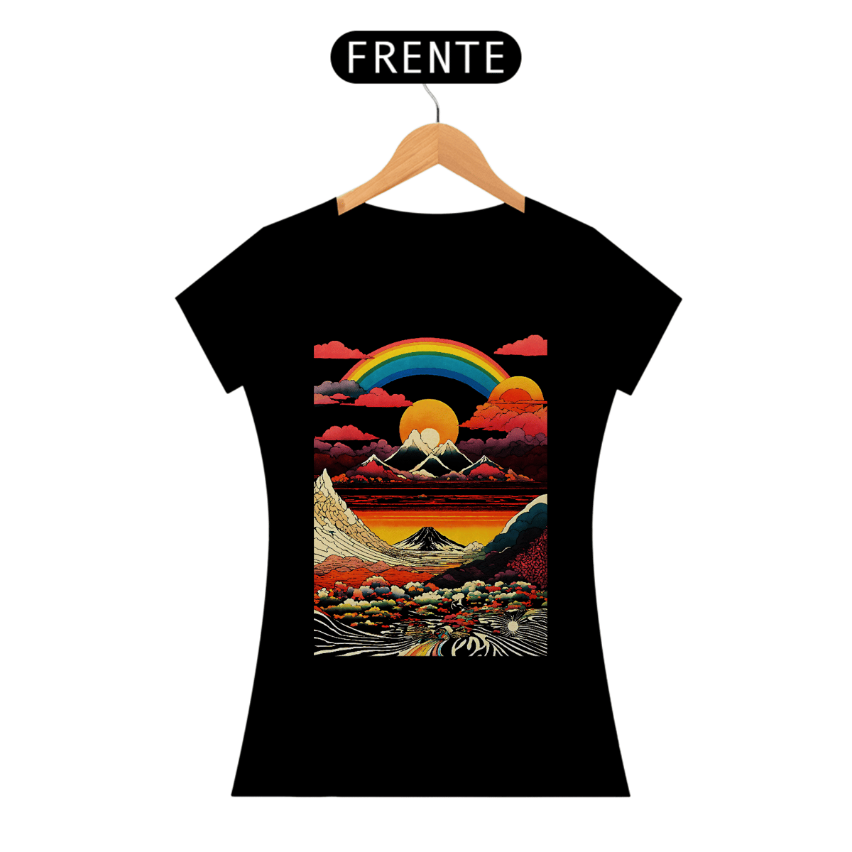 Nome do produto: Camiseta Baby Look Rainbow