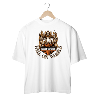 Nome do produto Camisetas Oversized HArley Hell On Wheels
