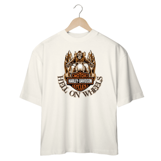Nome do produto Camisetas Oversized HArley Hell On Wheels