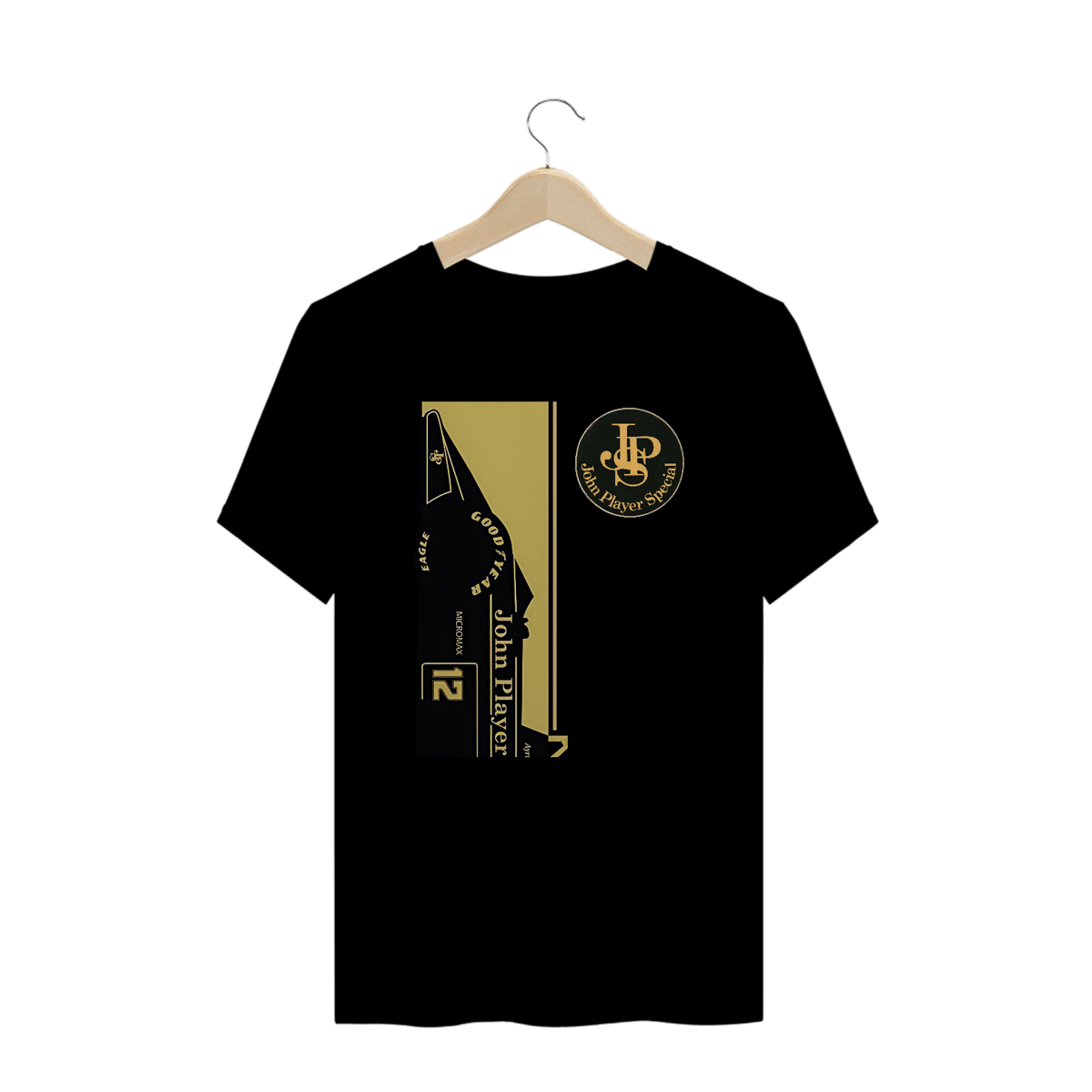 Nome do produto: Camisetas Plus Size Lotus Preta