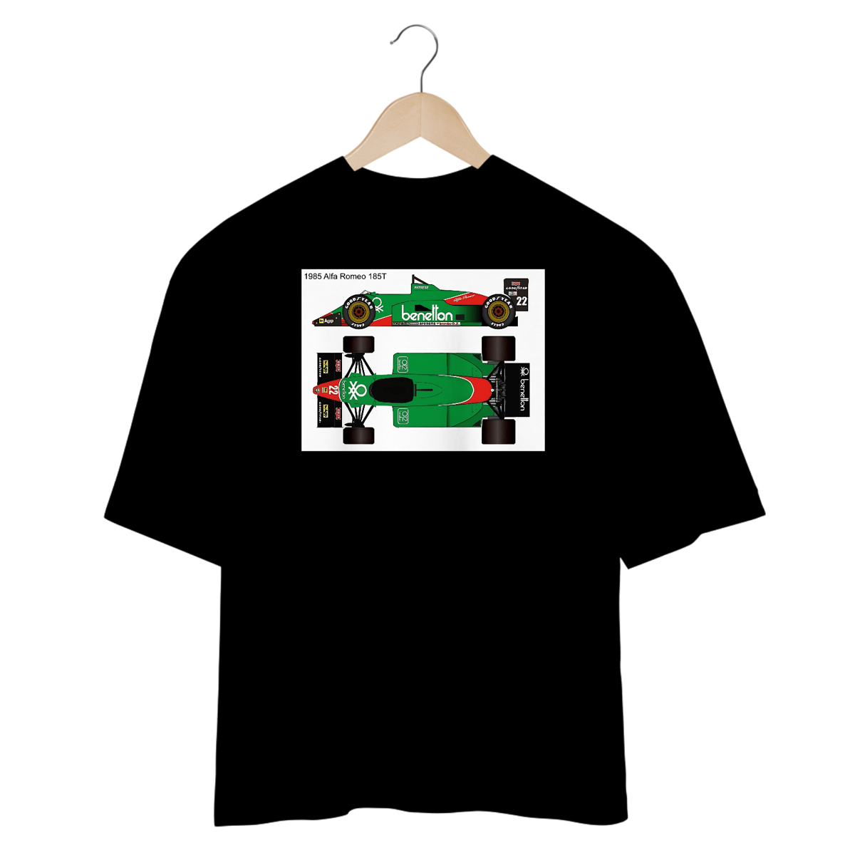 Nome do produto: Camisetas Oversized F-1 Alfa Romeo 1985