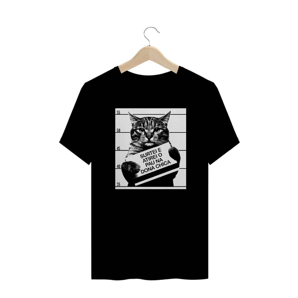 Nome do produto: Camisetas Plus Size Gato Surtei