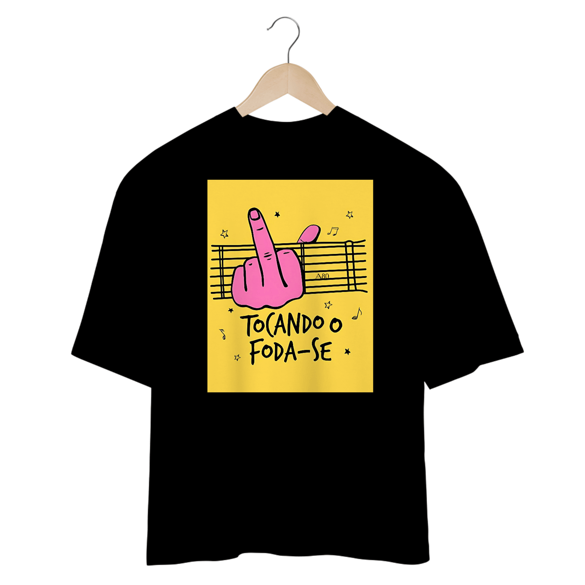 Nome do produto: Camisetas Oversized Tocando O Foda-Se