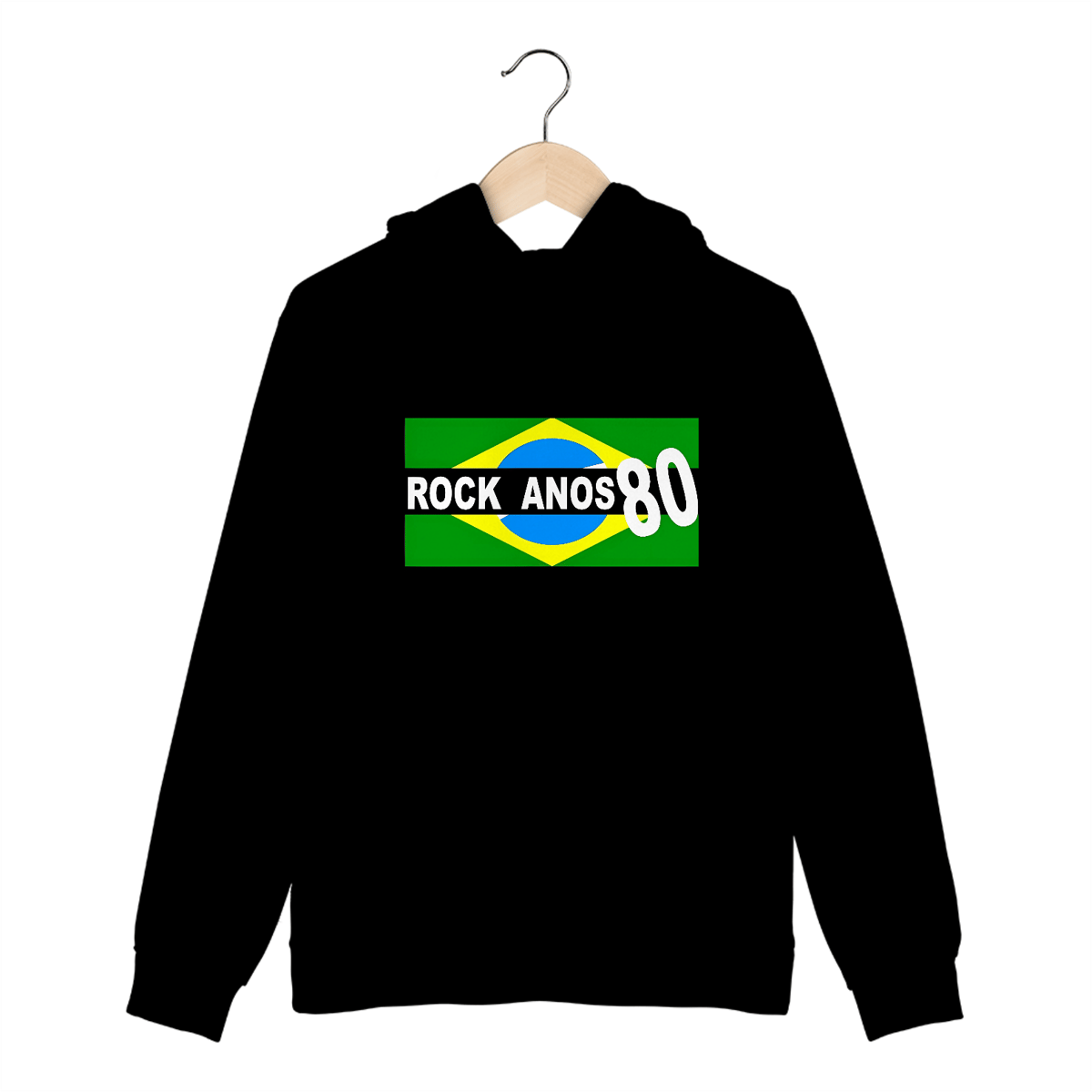 Nome do produto: Moletom Canguru Rock Anos 80
