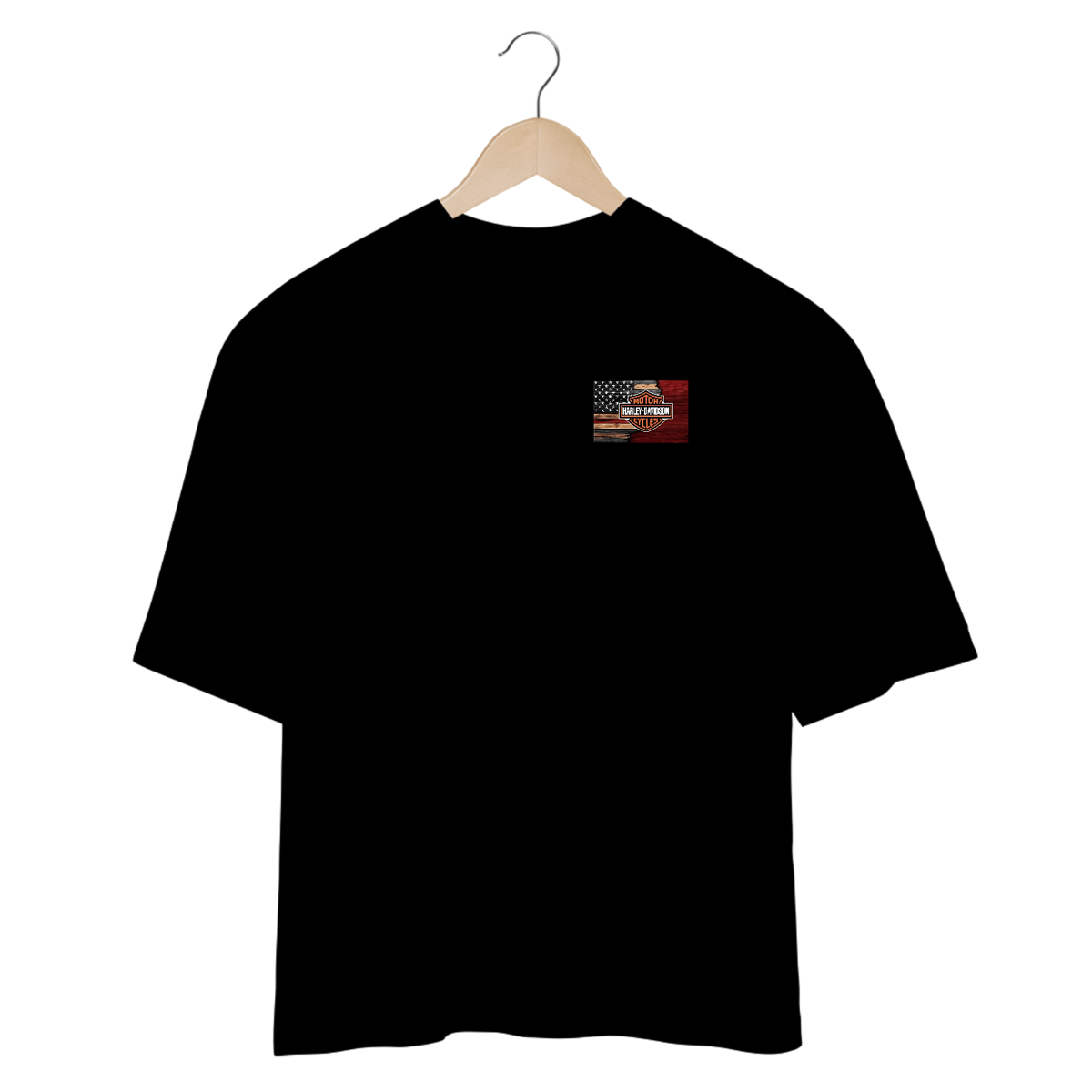 Nome do produto: Camisetas Oversized Harley USA Minimalista