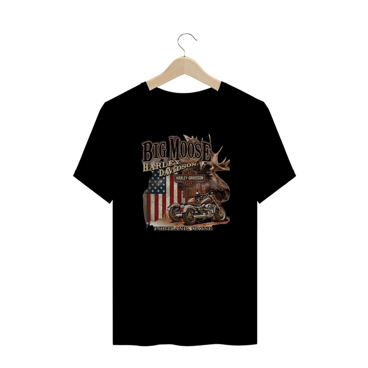 Nome do produto: Camisetas Plus Size Harley Big Moose