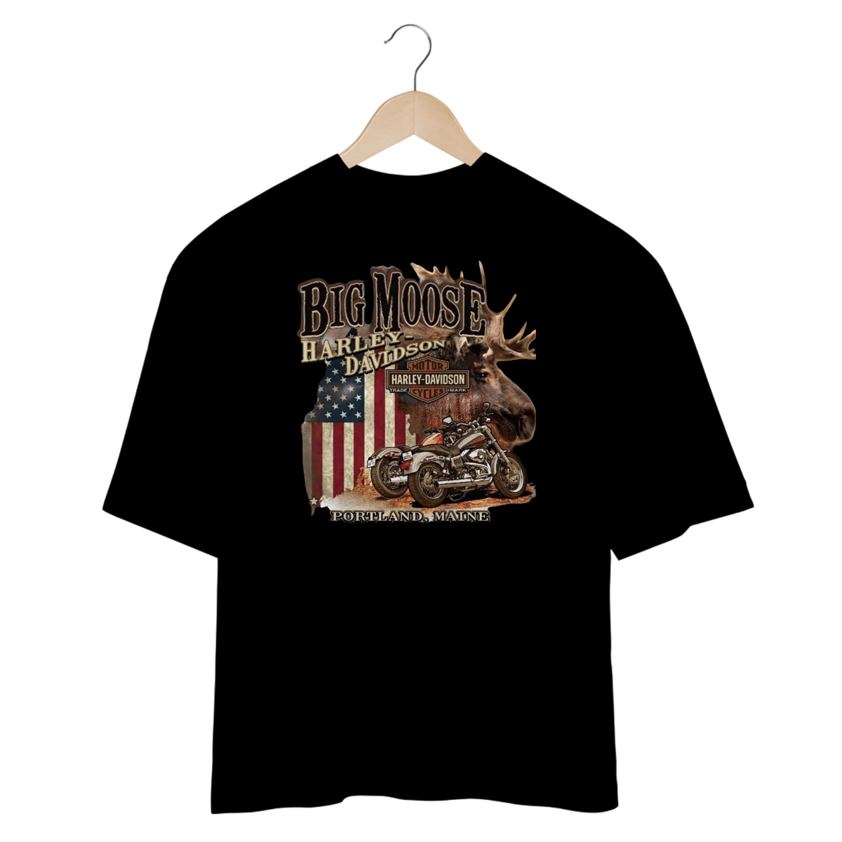 Nome do produto: Camisetas Oversized Harley Big Moose