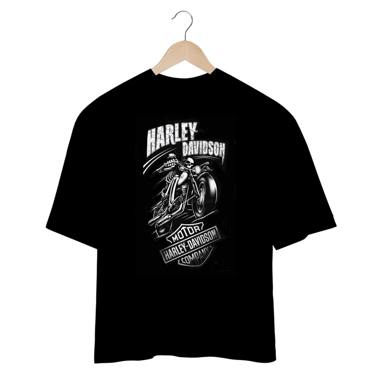 Nome do produto: Camisetas Oversized Harley Caveira