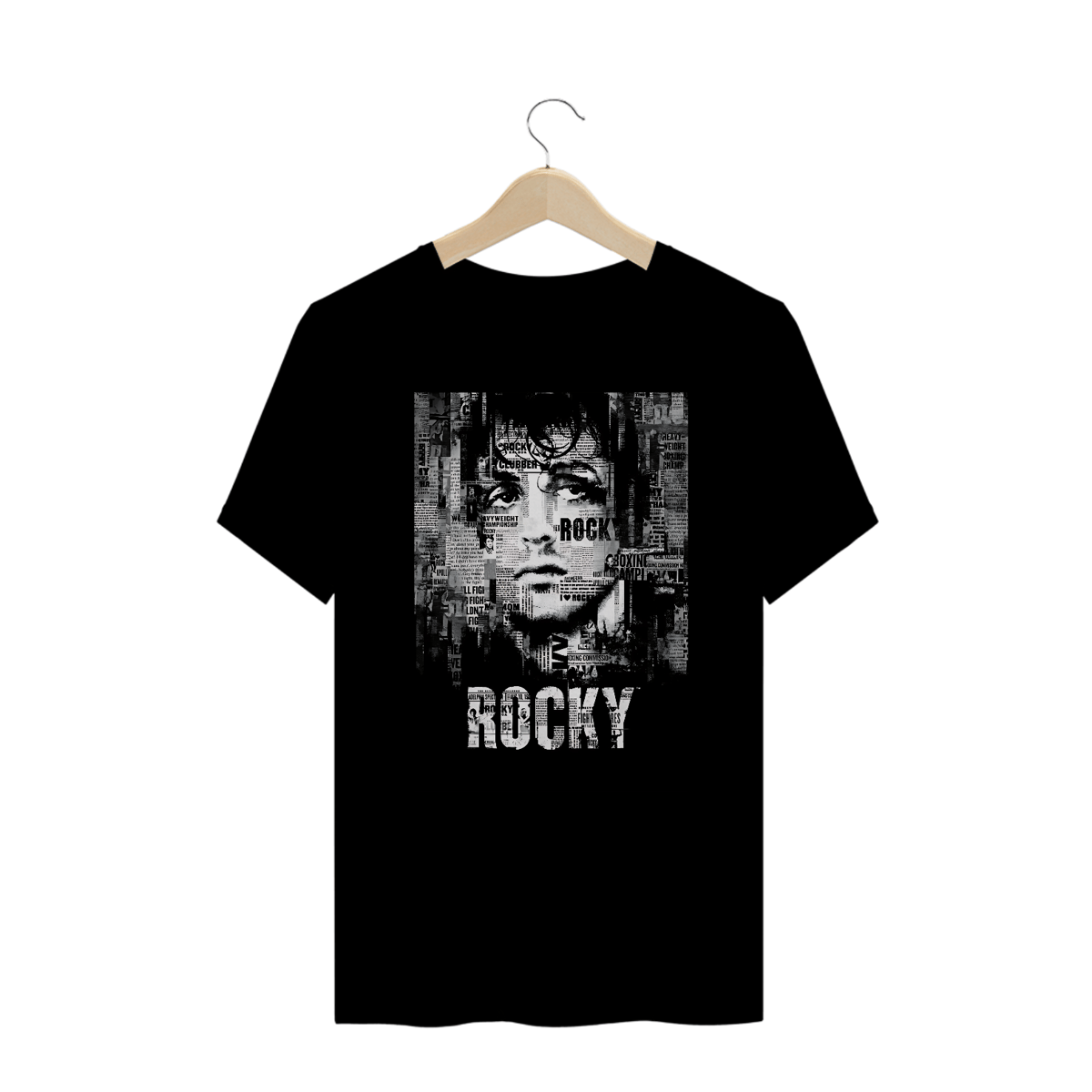 Nome do produto: Camisetas Plus Size Rocky Jornal