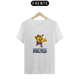 Nome do produto Camiseta Pikachu mdelo Luffy - Pokémon - One Piece