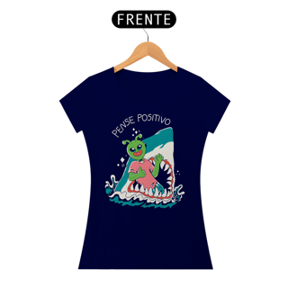 Nome do produto Camiseta Babylook Pense Positivo