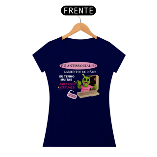 Nome do produto Camiseta Babylook Amizades Virtuais (Preta)
