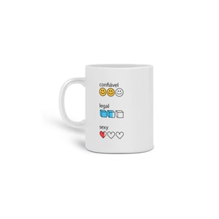 Nome do produto Caneca Confiável, Legal e Sexy