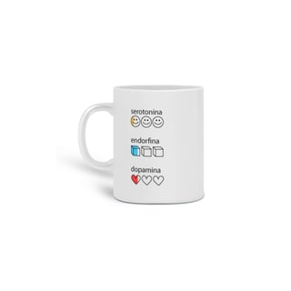 Nome do produto Caneca Serotonina, Endorfina e Dopamina