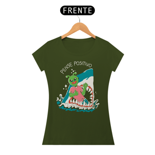 Nome do produto Camiseta Babylook Pense Positivo