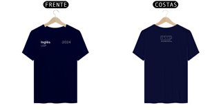 Nome do produto Camiseta Letras USP 2024 Inglês Com Logo nas Costas Várias Cores