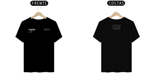 Nome do produto Camiseta Letras USP 2024 Inglês Com Logo nas Costas Várias Cores