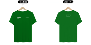 Nome do produto Camiseta Letras USP 2024 Inglês Com Logo nas Costas Várias Cores
