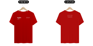 Nome do produto Camiseta Letras USP 2024 Inglês Com Logo nas Costas Várias Cores