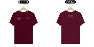 Nome do produto Camiseta Letras USP 2024 Inglês Com Logo nas Costas Várias Cores