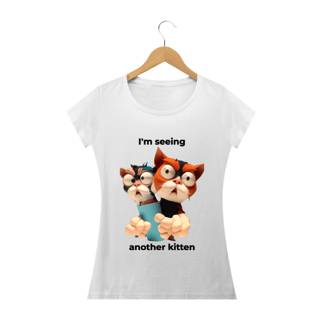 Nome do produto Camiseta Feminina Gatinho Zoiudo 100% Algodão Qualidade Premium