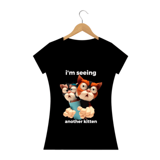Nome do produto Camiseta Feminina Gatinho Zoiudo 100% Algodão Qualidade Premium
