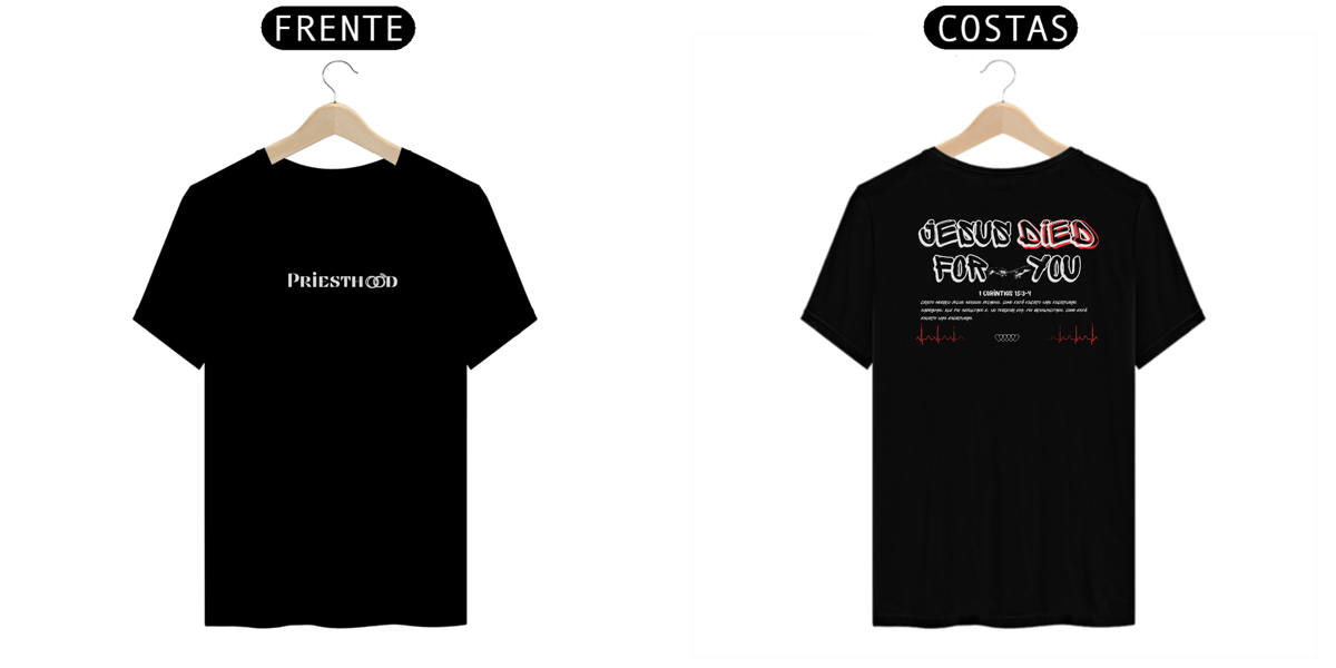 Nome do produto: Camiseta - Jesus died for you / preta