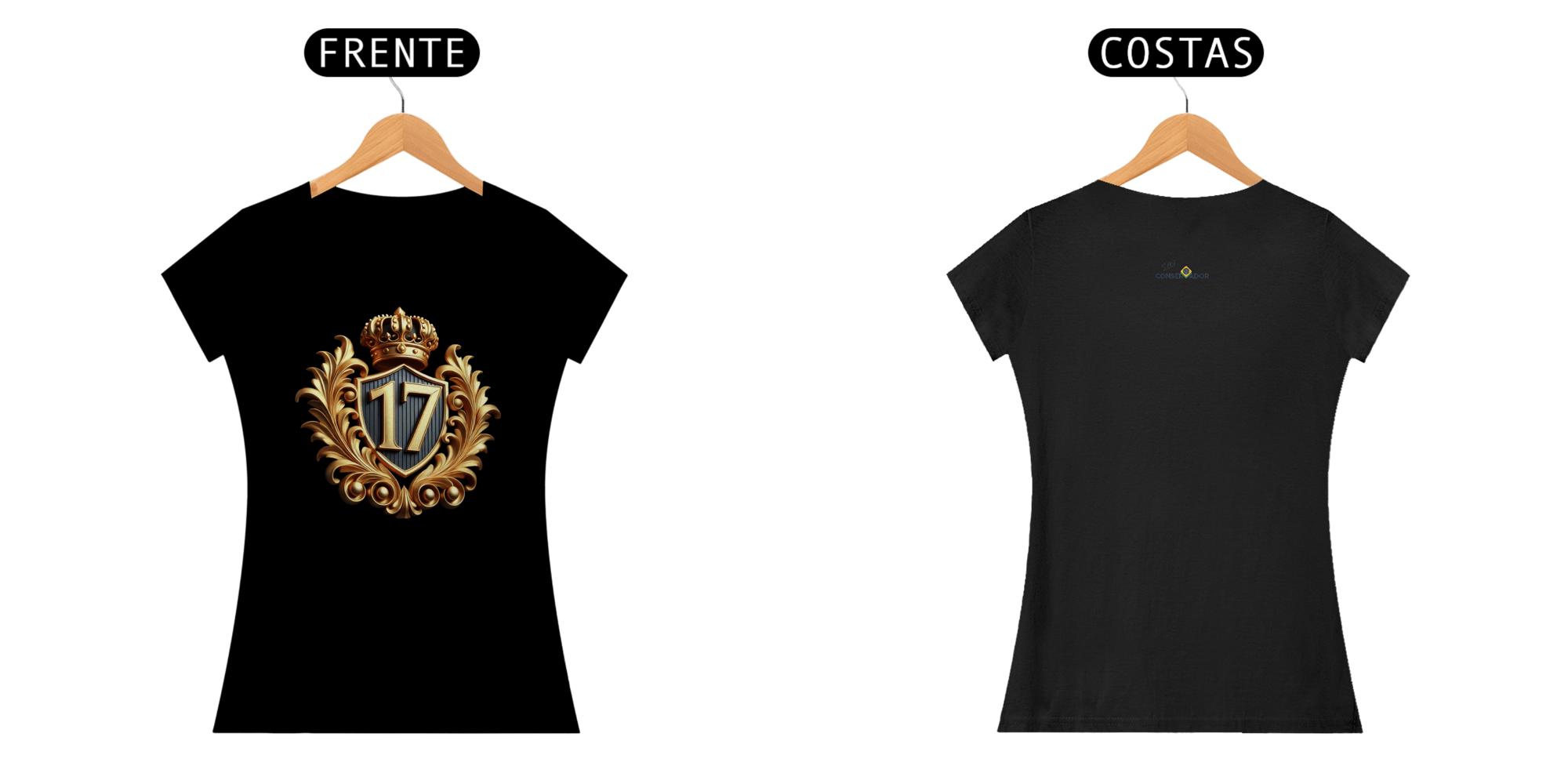 Linha Fundador camiseta feminina R$1.500.000,00