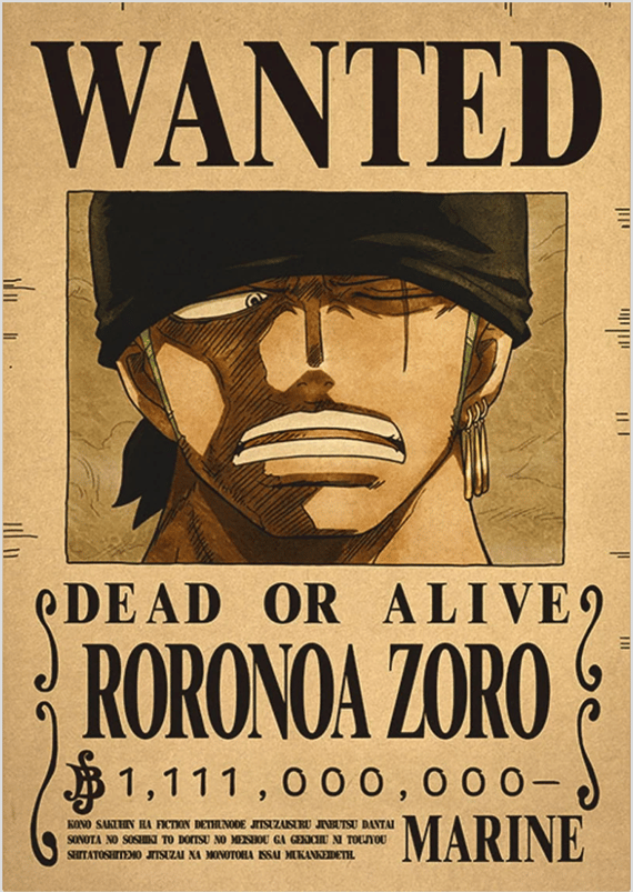 Pôster de Procurado - Roronoa Zoro: O Espadachim Destemido!