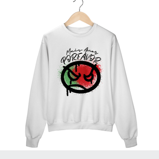 Nome do produto Moletom Fechado Mais Amor Por Favor Log