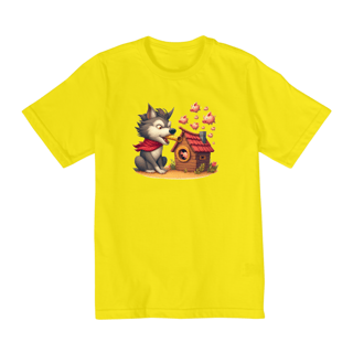 Nome do produto Camiseta Infantil Lobo Mau Assoprando