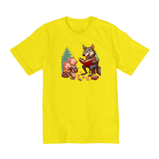 Nome do produto Camiseta Infantil Lobo Mau Conta História
