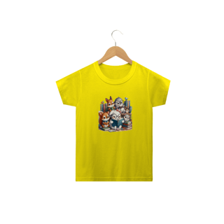 Camiseta infantil Bichos na Biblioteca