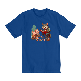 Nome do produto Camiseta Infantil Lobo Mau Conta História