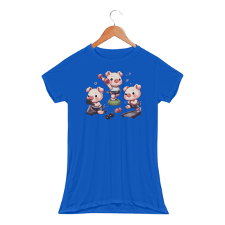Nome do produto Camiseta Feminina Fit  Os Três Porquinhos