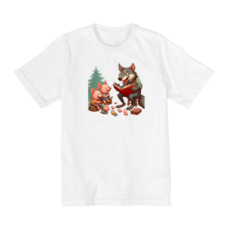 Nome do produto Camiseta Infantil Lobo Mau Conta História