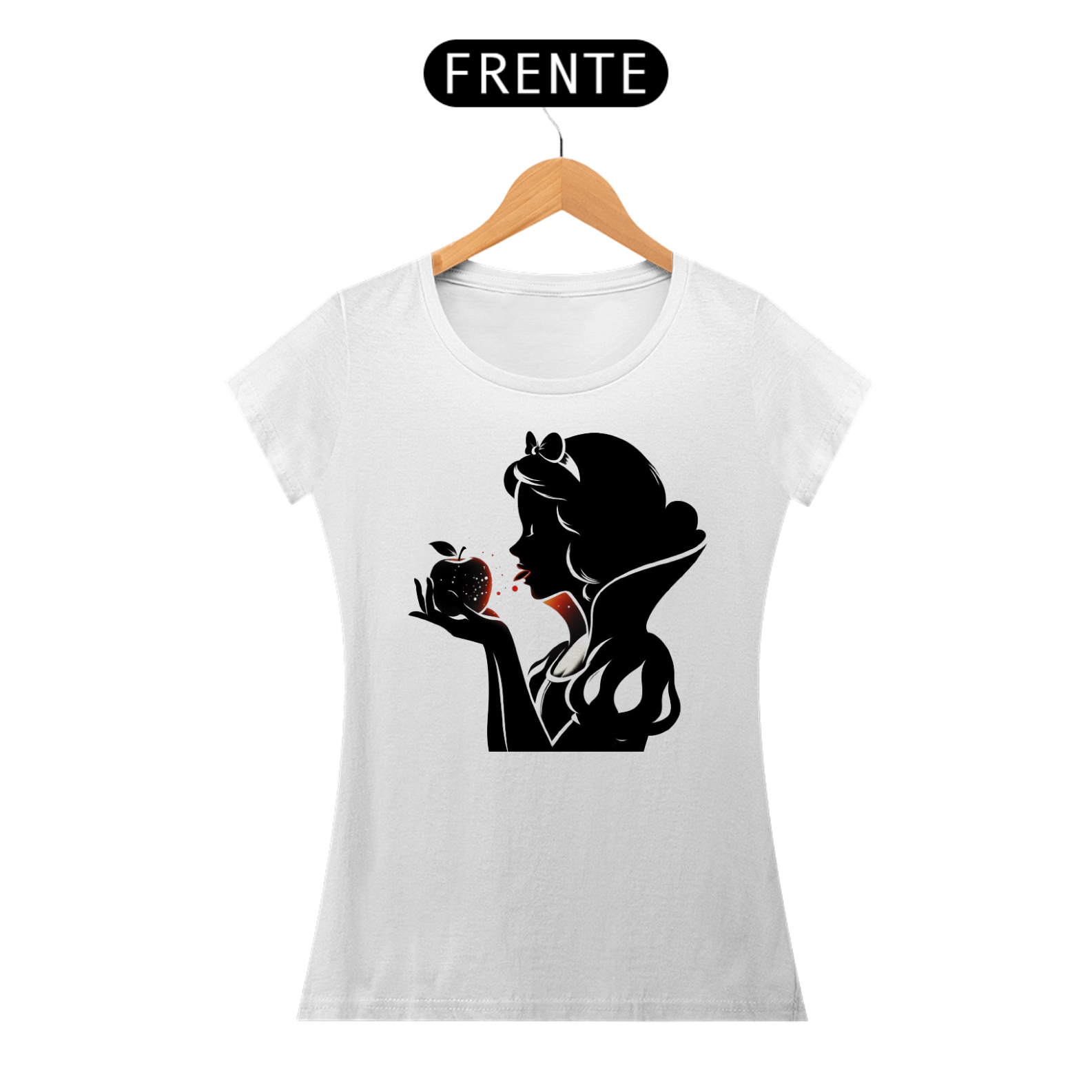 Camiseta Feminina Branca de Neve e Maçã