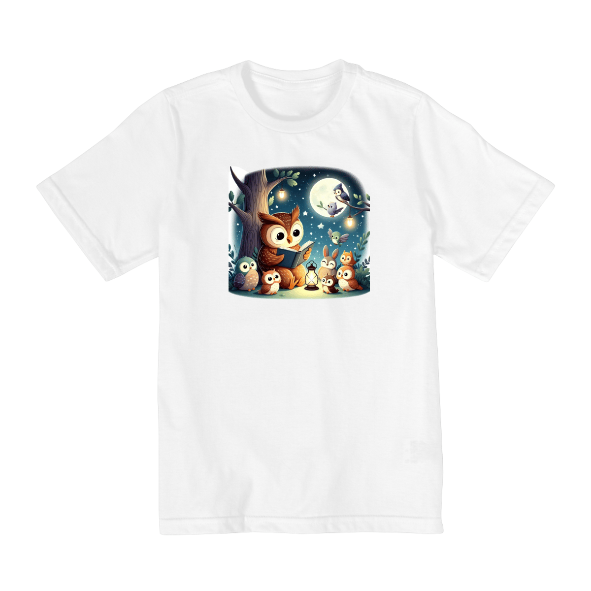 Nome do produto: Camiseta Infantil Coruja Leitora