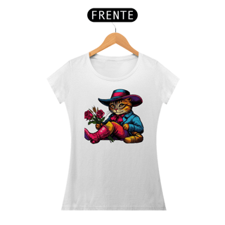 Nome do produto Camiseta Feminina Gato de Botas Cartoon