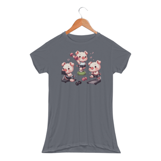 Nome do produto Camiseta Feminina Fit  Os Três Porquinhos