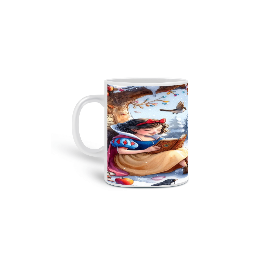 Nome do produto: Caneca Branca de Neve Leitora