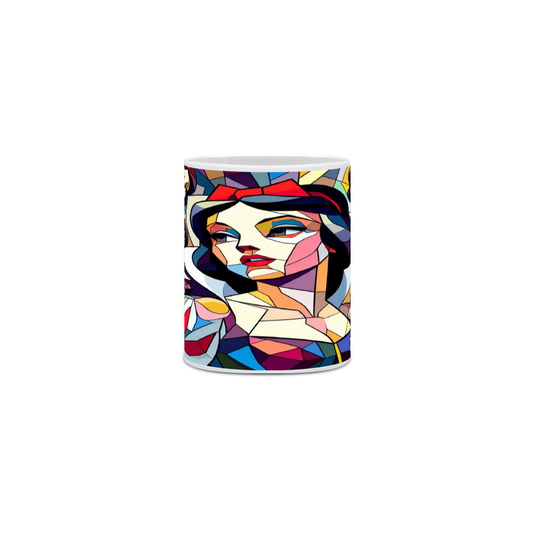 Nome do produto: Caneca Branca de Neve Cubismo