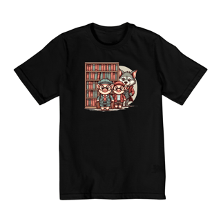 Nome do produto Camiseta Infantil Biblioteca com Três Porquinhos