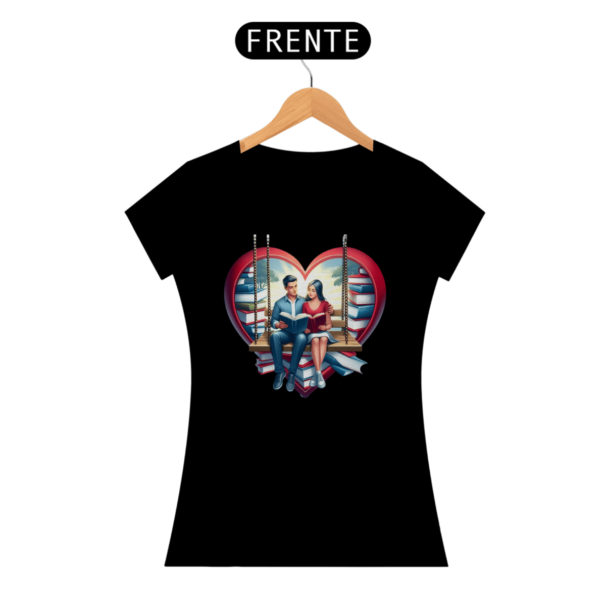 Nome do produto: Camiseta Feminina Casal Literário