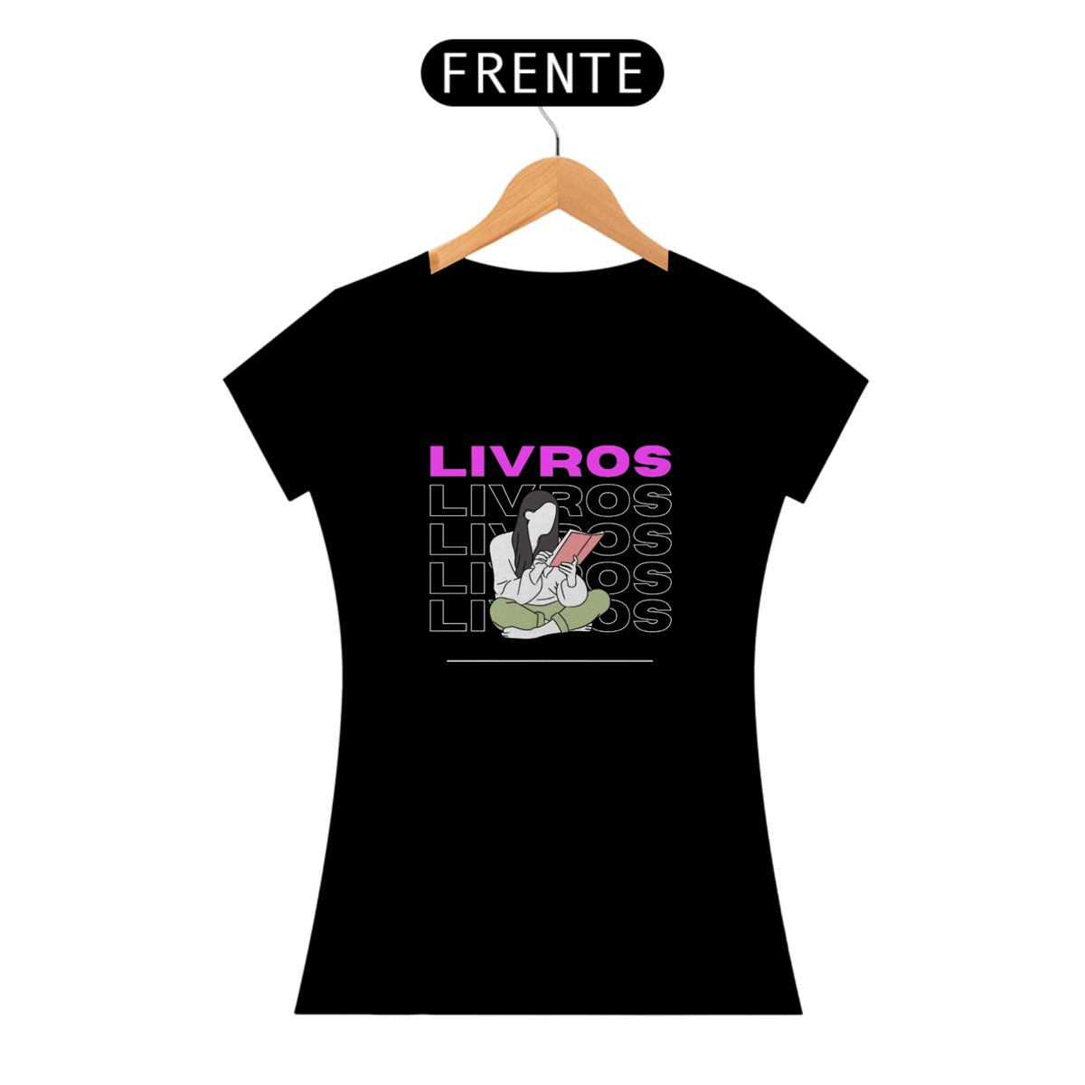 Nome do produto: Camiseta Feminina Livros