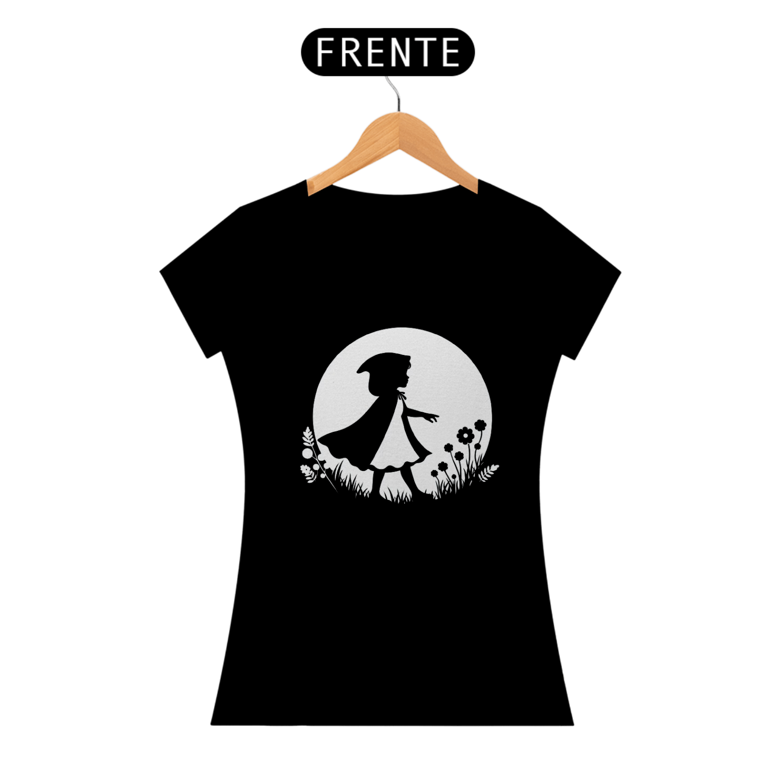 Camiseta Feminina Chapeuzinho Vermelho e a Lua